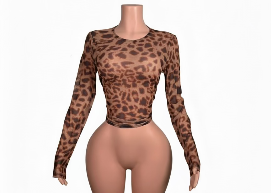 cropped leopard top